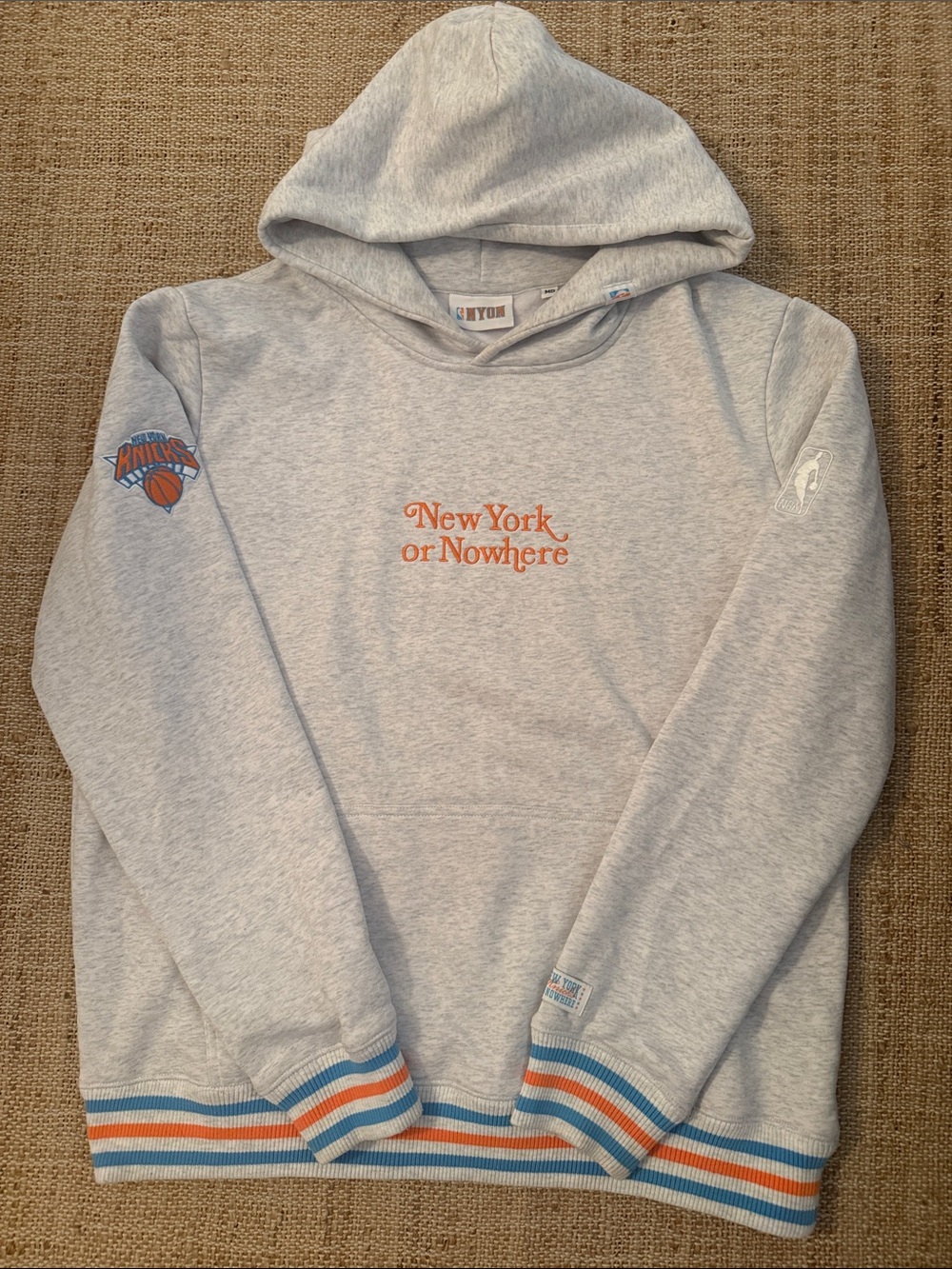 NYON Men’s Heather Gray NY Knicks Hoodie Medium New York Or Nowhere